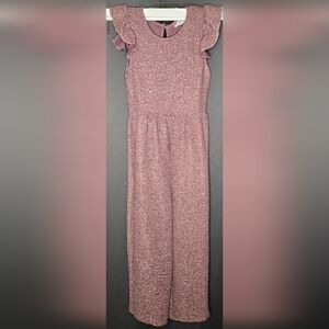 Nanette Kids Ruffle Sleeve Glitter Knit Jumpsuit - Size 7/8